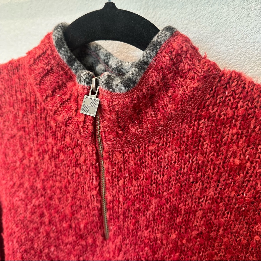 Women’s Woolrich Red Textured Half-Zip Sweater
